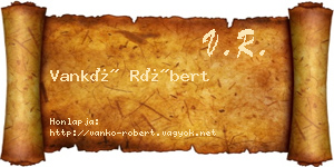 Vankó Róbert névjegykártya