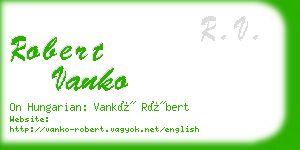 robert vanko business card